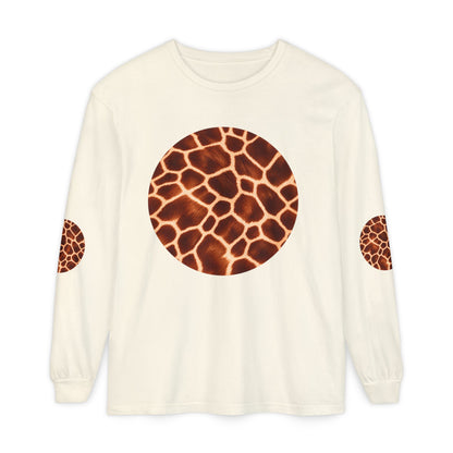 Giraffe | Giraffe Hide Circle Patch Long Sleeve Tee (Elbow Accents), multiple colors
