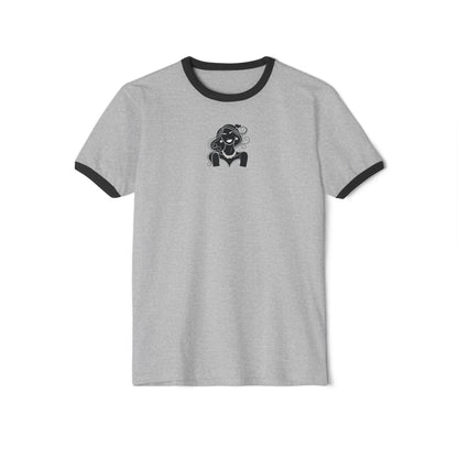 Pearls & Curls1| Plain Ringer Tee (heather grey or white)