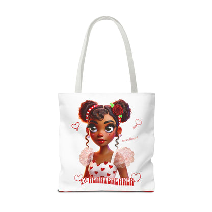 Heartbreaker Girl | Marshmallow All Over Print Two-Tone Tote Bag (multiple strap colors)