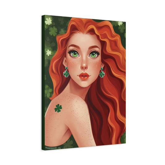 Clovers 1 | Emerald Whisper in Green, Matte Canvas Print