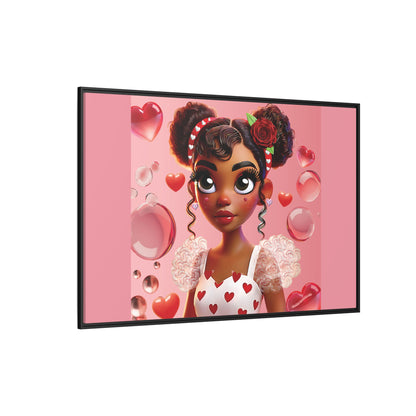 Heartbreaker Girl | Bubblegum - Canvas Print, framed matte (multiple sizes/frame colors)