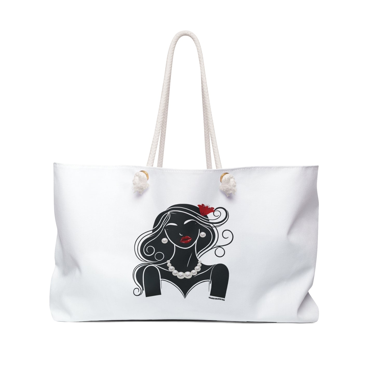 Pearls & Curls1 | White - Two-Sided Weekender Bag