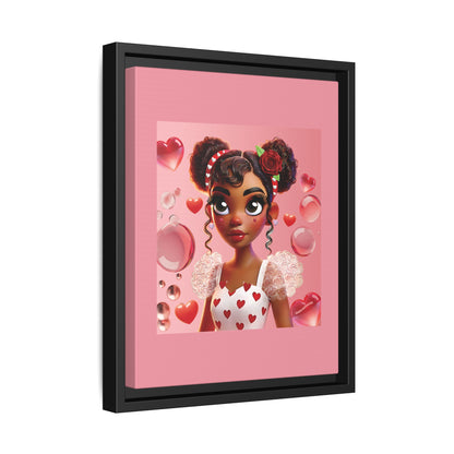 Heartbreaker Girl | Bubblegum - Canvas Print, framed matte (multiple sizes/frame colors)