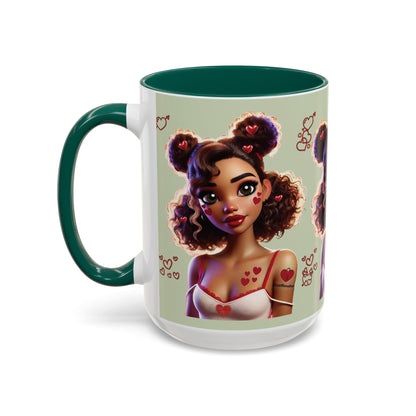 Heartbreaker 2 | Kiwi - Coffee Mug, two-tone, 15 oz (multiple handle colors)