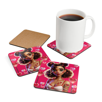 Heartbreaker 2 | Watermelon Corkwood Coaster Set