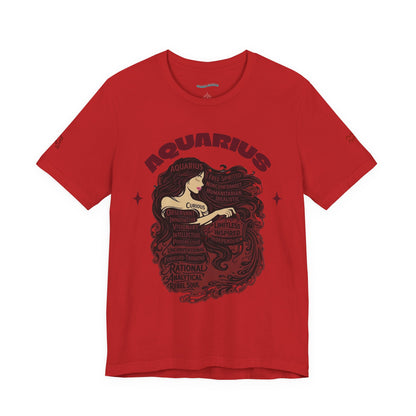 Aquarius| Word Art Graphic Tee2 (garnet)--"Aquarius" Definition on Back