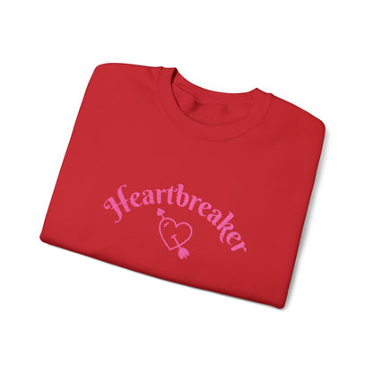 Heartbreaker 0 | Pink Embroidered Heartbreaker Crewneck Sweatshirt