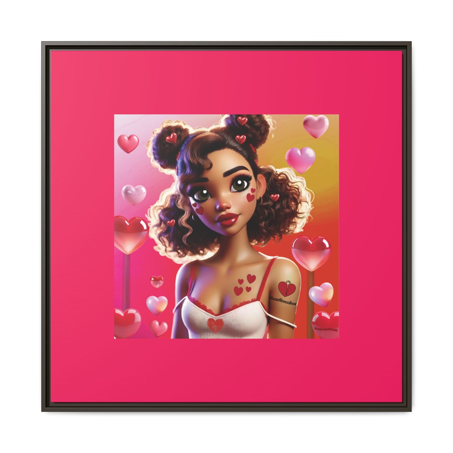 Heartbreaker 2 | Watermelon - Canvas Print, framed matte (multiple sizes/multiple frame colors)