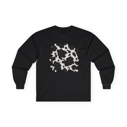 Cow | Black & White Cowhide Abstract Long Sleeve Tee