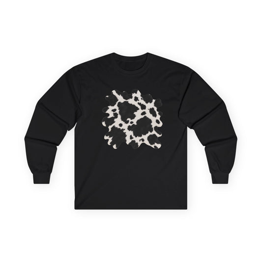Cow | Black & White Cowhide Abstract Long Sleeve Tee