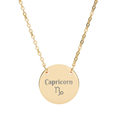 Capricorn | Medallion Glyph Necklace (18K gold/rose gold, stainless steel, rainbow/black PVD coating)