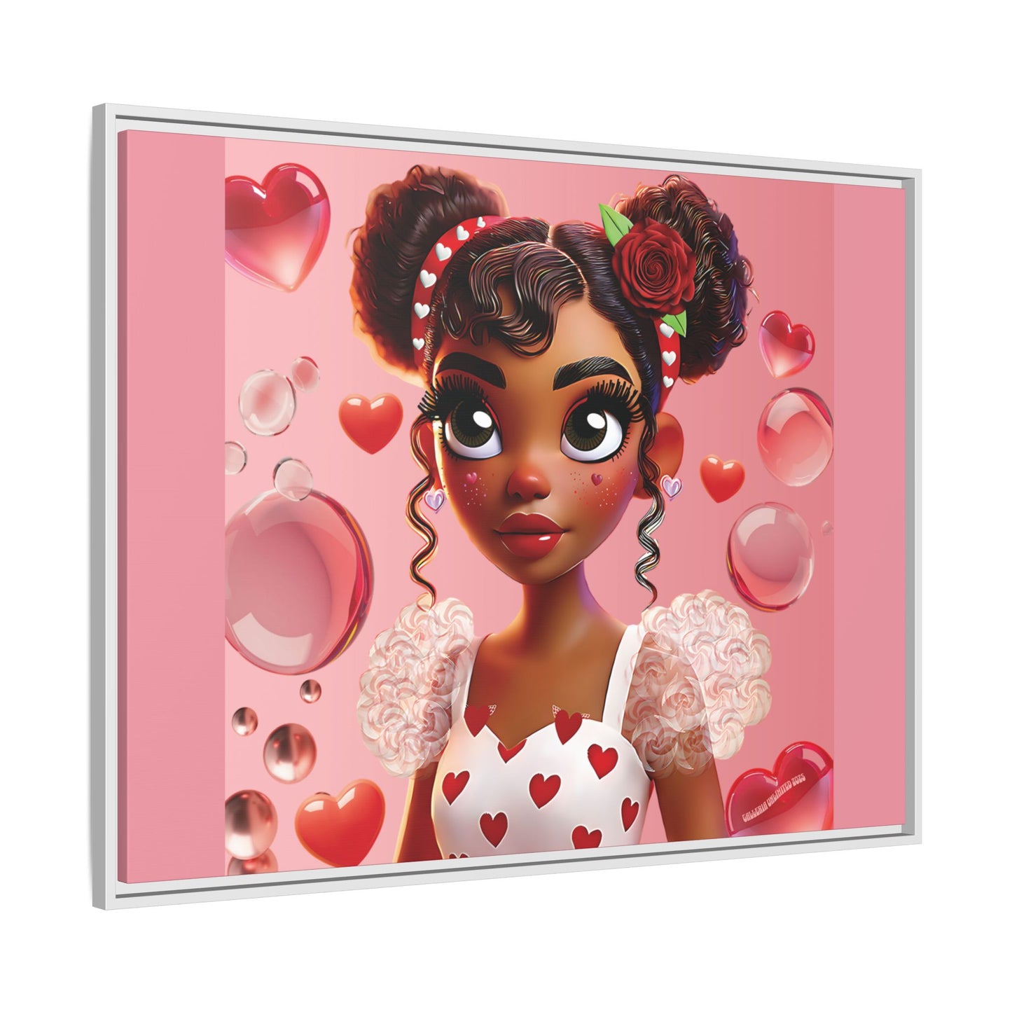 Heartbreaker Girl | Bubblegum - Canvas Print, framed matte (multiple sizes/frame colors)