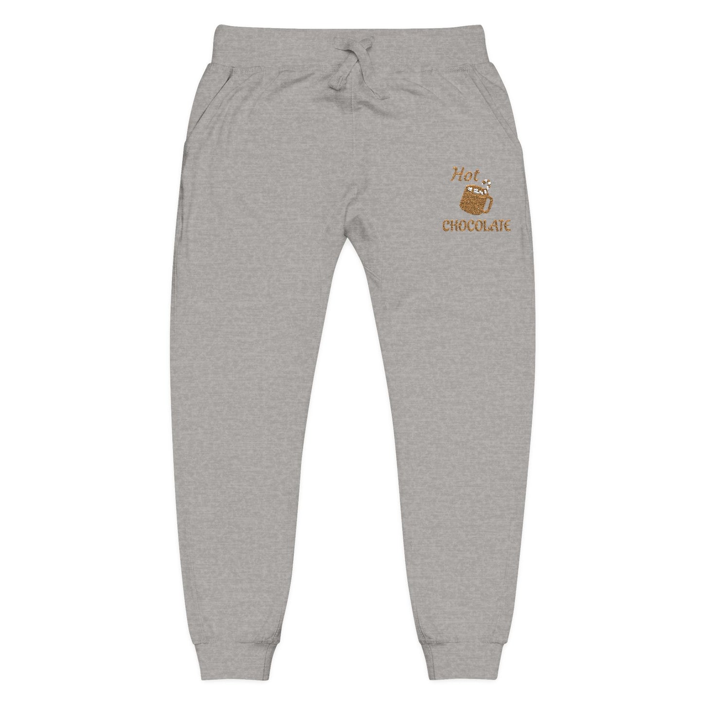 Harvest Haze | Hot Chocolate Gold Embroidered Sweatpants