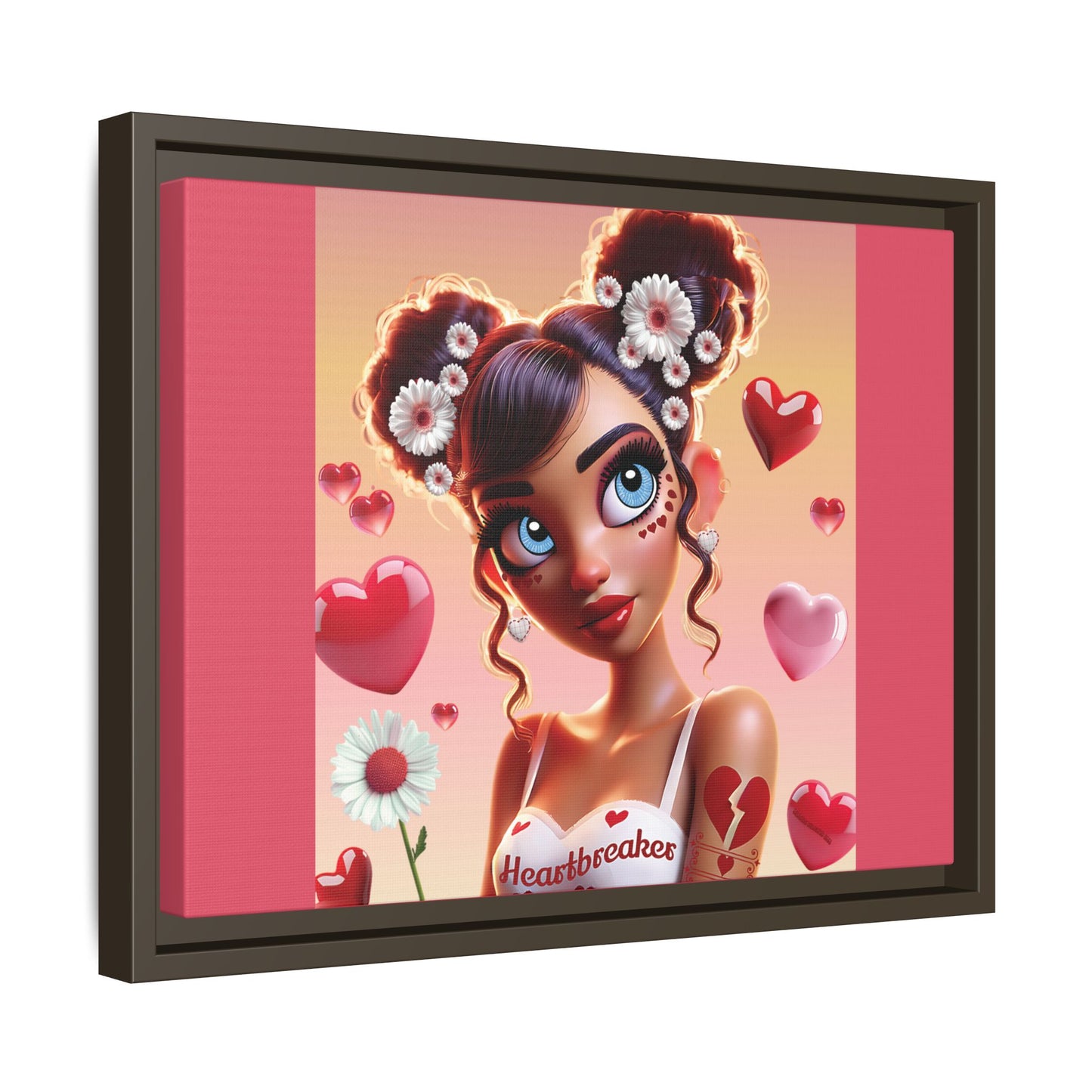 Heartbreaker 1 | Raspberry - Canvas Print, framed matte (multiple sizes/frame colors))