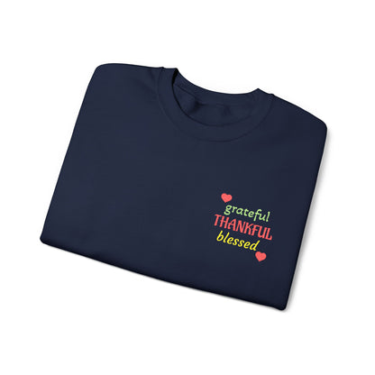 Harvest Haze 2 | Grateful, THANKFUL, Blessed Fall Crewneck Sweatshirt (dark colors)