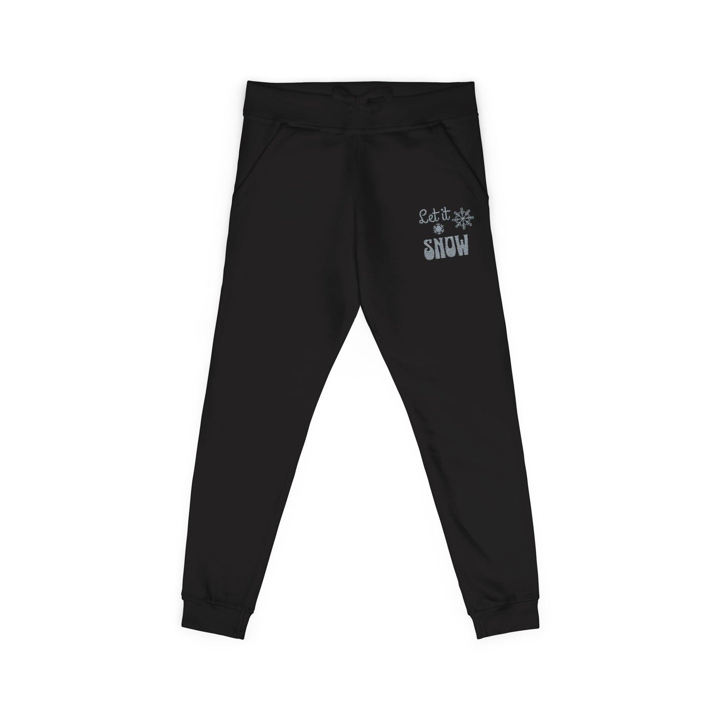 The Cozy Edit2 | Embroidered "Let It Snow" Fleece Lounge Joggers (multiple colors)