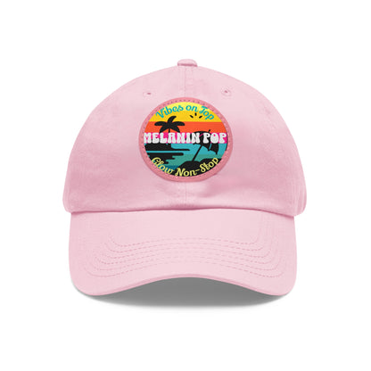 Sandy Toes | Melanin Pop Round Leather Patch Dad Cap (multiple colors)
