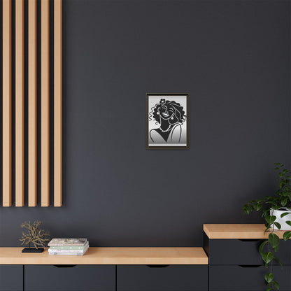 Pearls & Curls 2 | Black and White Framed Matte Canvas Wall Art (black or white frame)