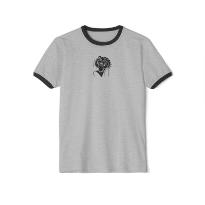 Pearls & Curls2| Plain Ringer Tee (heather grey or white)