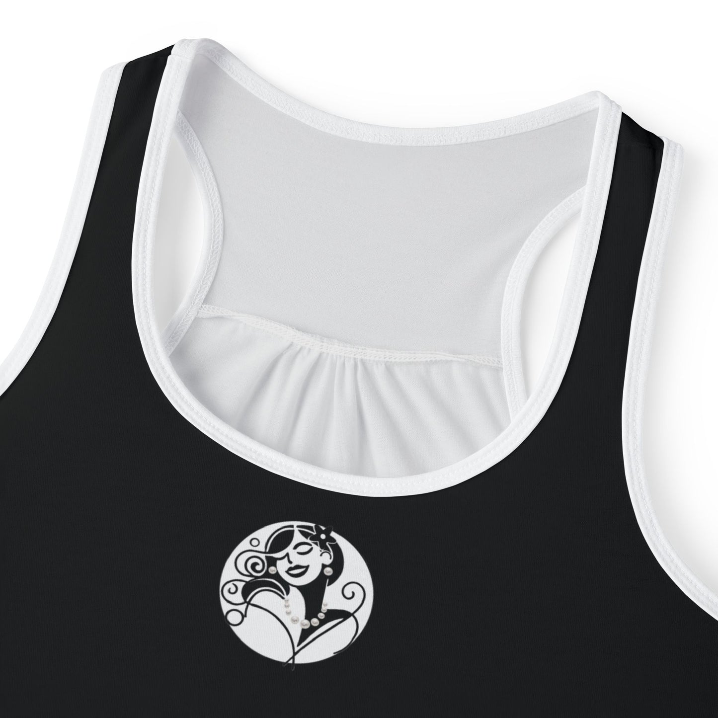 Pearls & Curls4 | Black - Plain Ringer Tank (black or white trim)