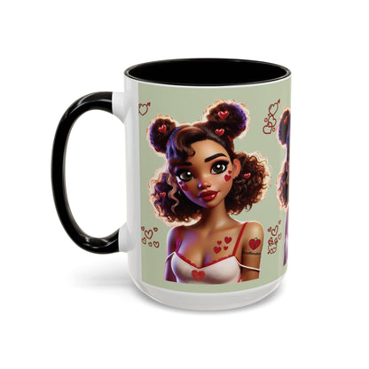 Heartbreaker 2 | Kiwi - Coffee Mug, two-tone, 15 oz (multiple handle colors)