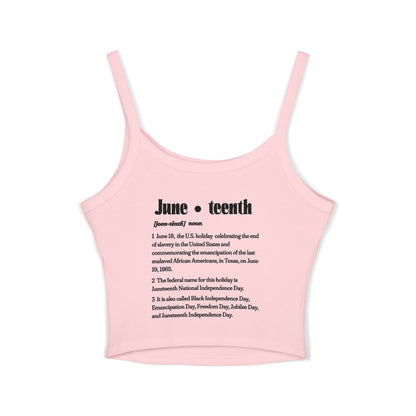 Juneteenth | Spaghetti Strap Women's Baby Tank Top (front and back design)