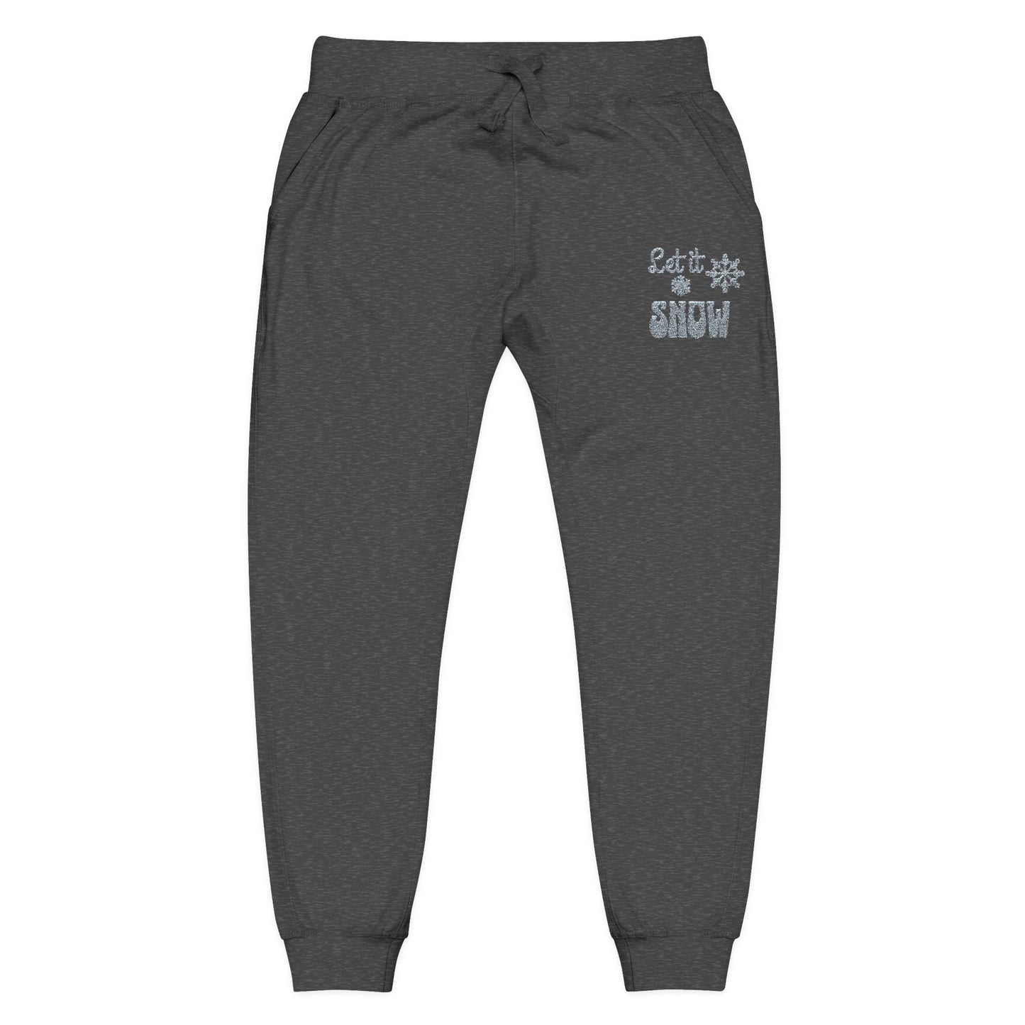 The Cozy Edit2 | Embroidered "Let It Snow" Fleece Lounge Joggers (multiple colors)