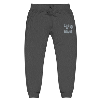 The Cozy Edit2 | Embroidered "Let It Snow" Fleece Lounge Joggers (multiple colors)