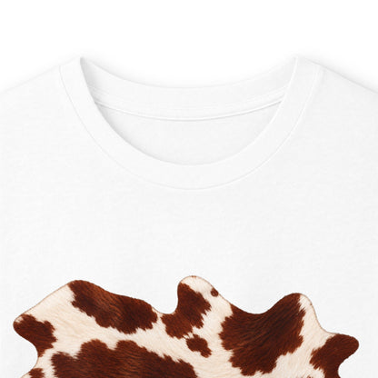 Cow | Brown & Cream Cowhide Abstract Long Sleeve Tee