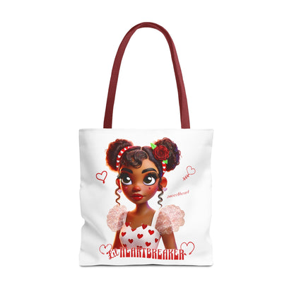 Heartbreaker Girl | Marshmallow All Over Print Two-Tone Tote Bag (multiple strap colors)