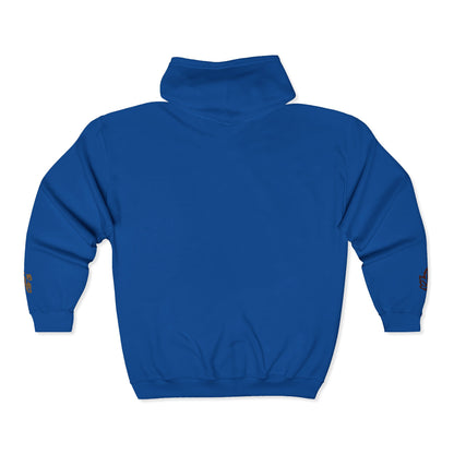 Harvest Haze | 'Cozy Season' Zip Hoodie — Autumn Coffee & Leaves Full-Zip Sweatshirt