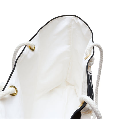Pearls & Curls 1 | Black Double-Sided Weekender Bag