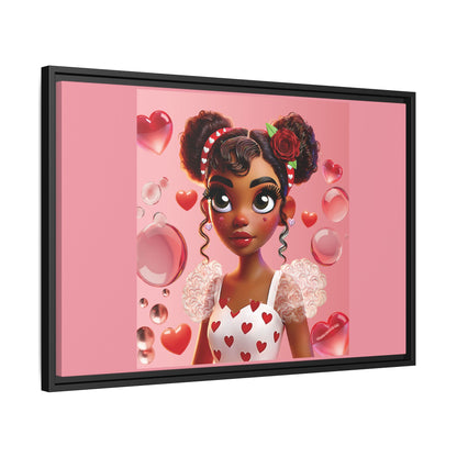 Heartbreaker Girl | Bubblegum - Canvas Print, framed matte (multiple sizes/frame colors)