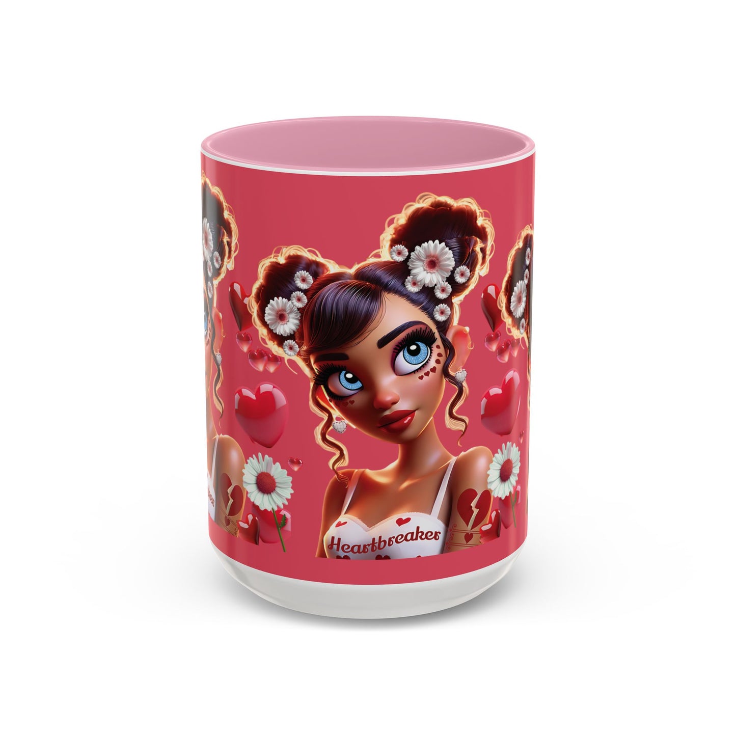 Heartbreaker 1 | Raspberry - Coffee Mug, two-tone, 15 oz (multiple handle colors)
