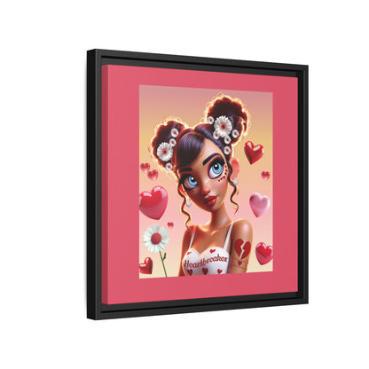 Heartbreaker 1 | Raspberry - Canvas Print, framed matte (multiple sizes/frame colors))