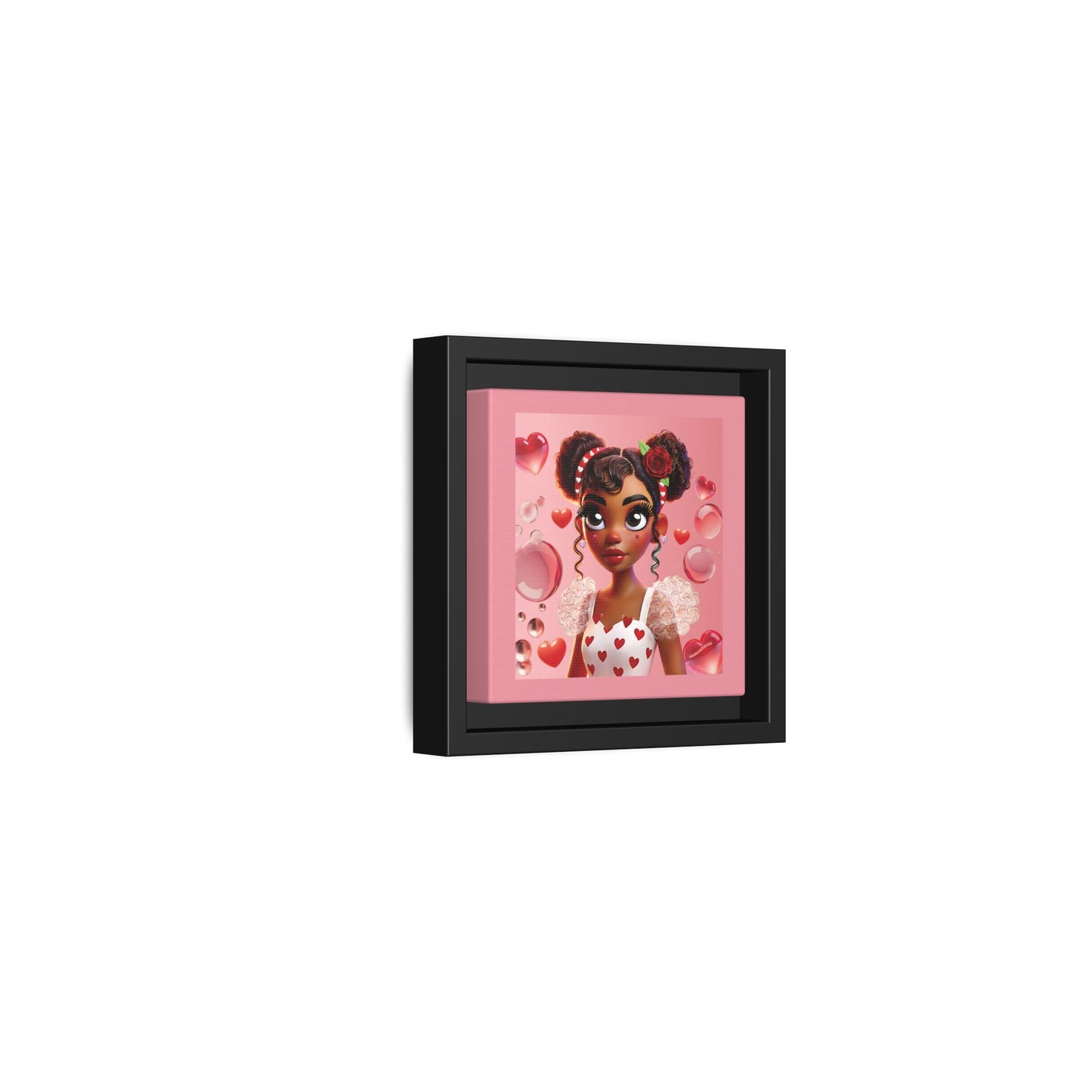 Heartbreaker Girl | Bubblegum - Canvas Print, framed matte (multiple sizes/frame colors)