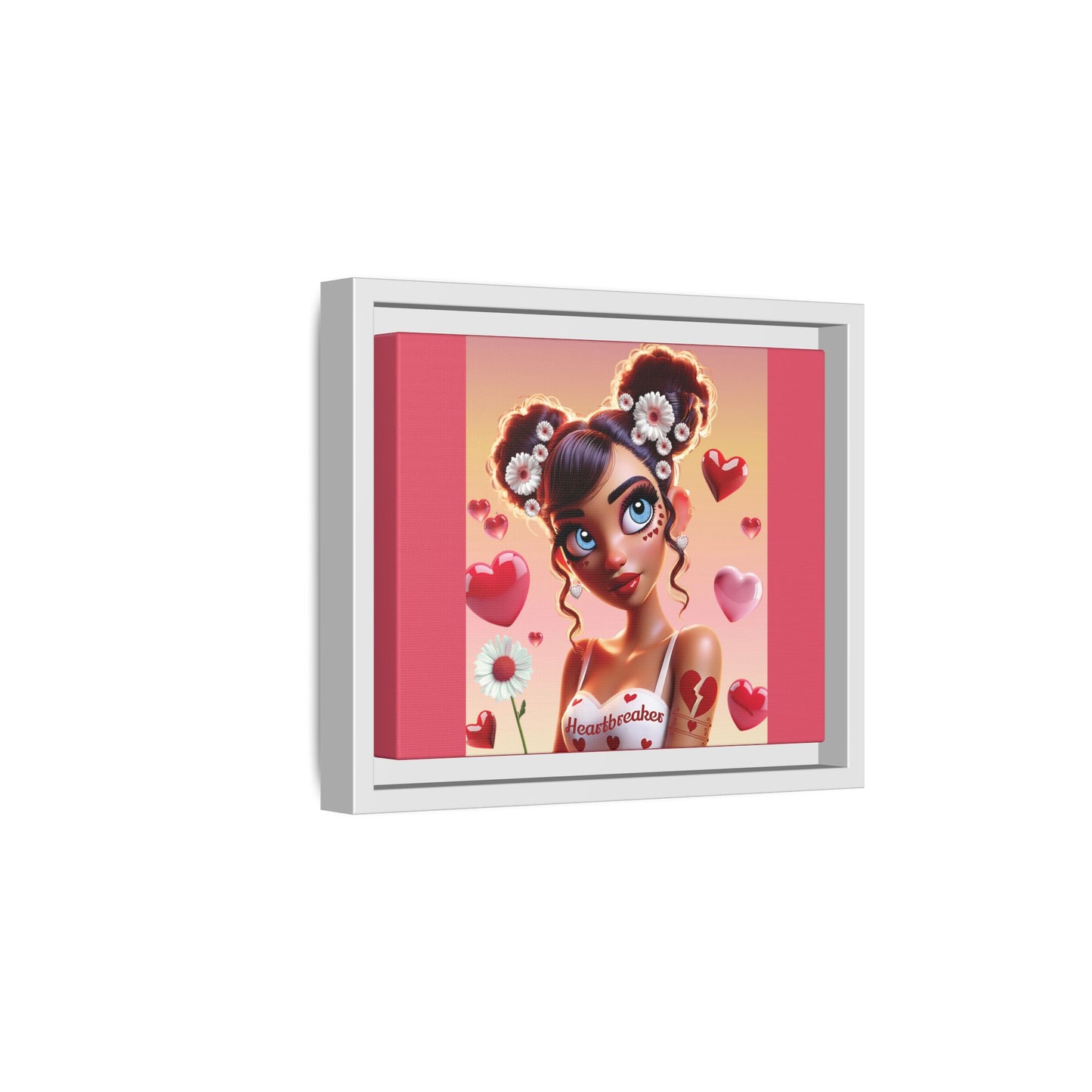 Heartbreaker 1 | Raspberry - Canvas Print, framed matte (multiple sizes/frame colors))