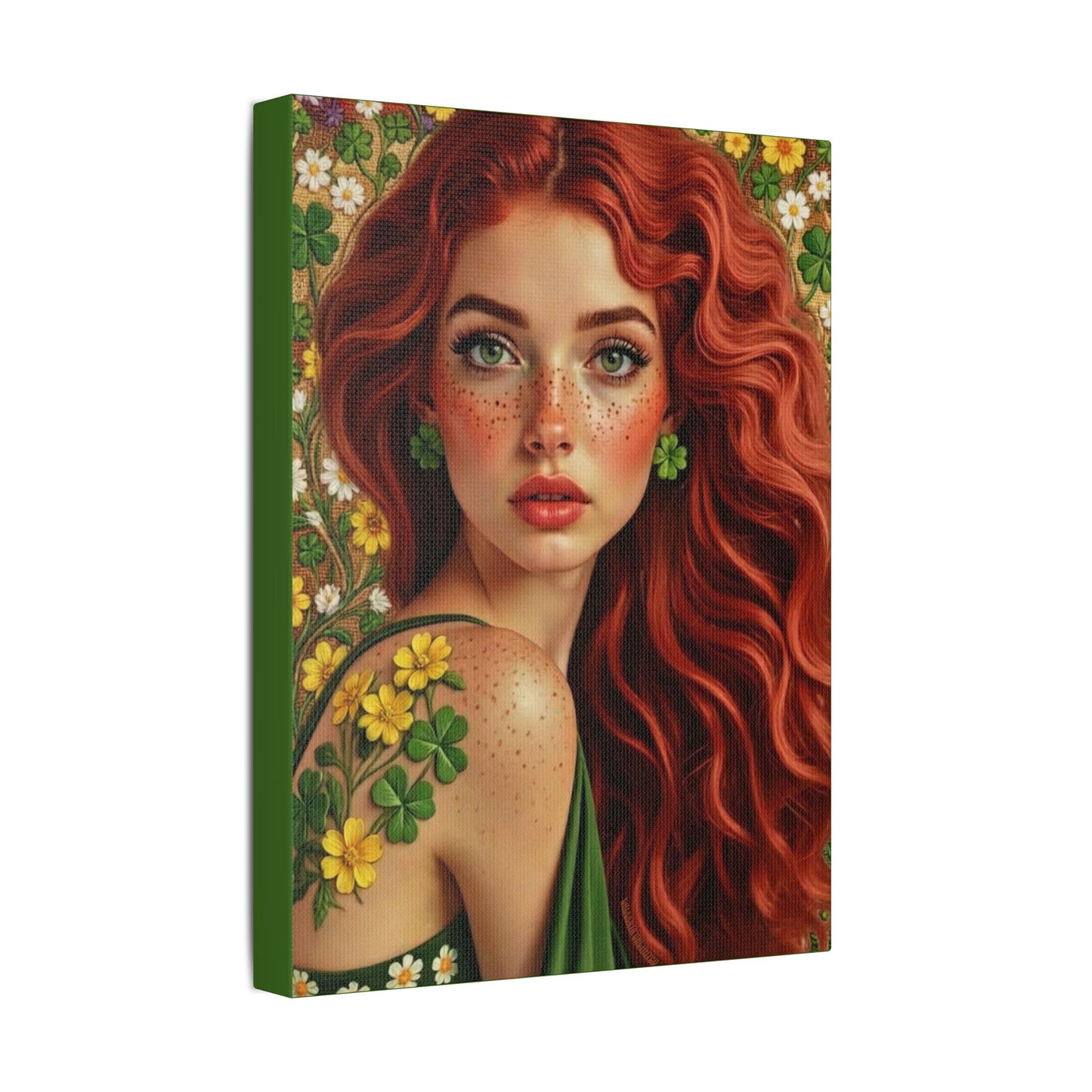 Clovers 5 | Shamrock Enchantress, Stretched Satin Canvas Print