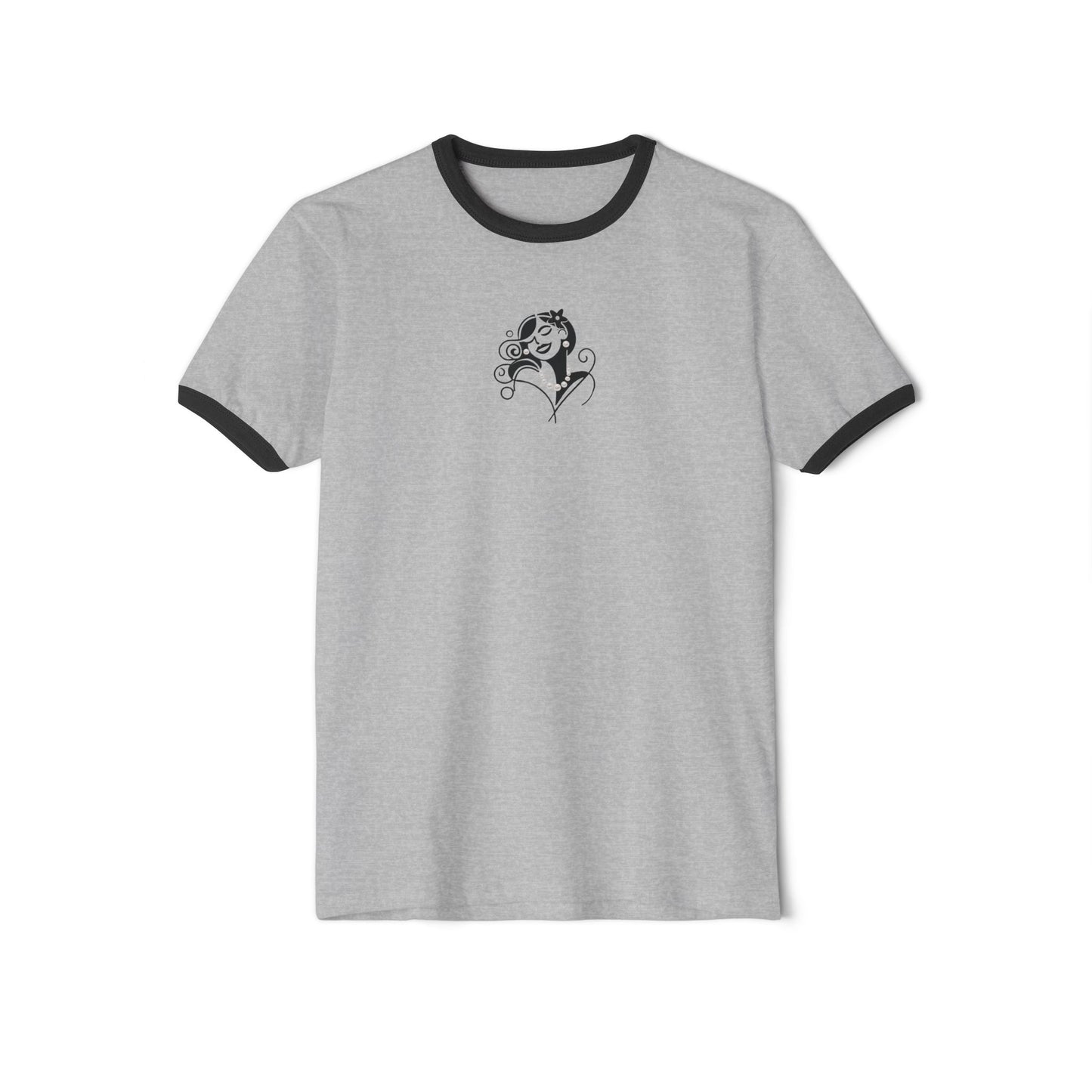 Pearls & Curls4| Plain Ringer Tee (heather grey or white)