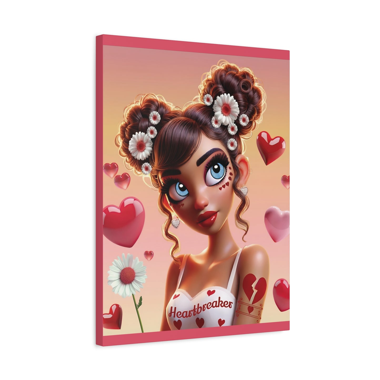 Heartbreaker 1 |Raspberry Matte Canvas Print