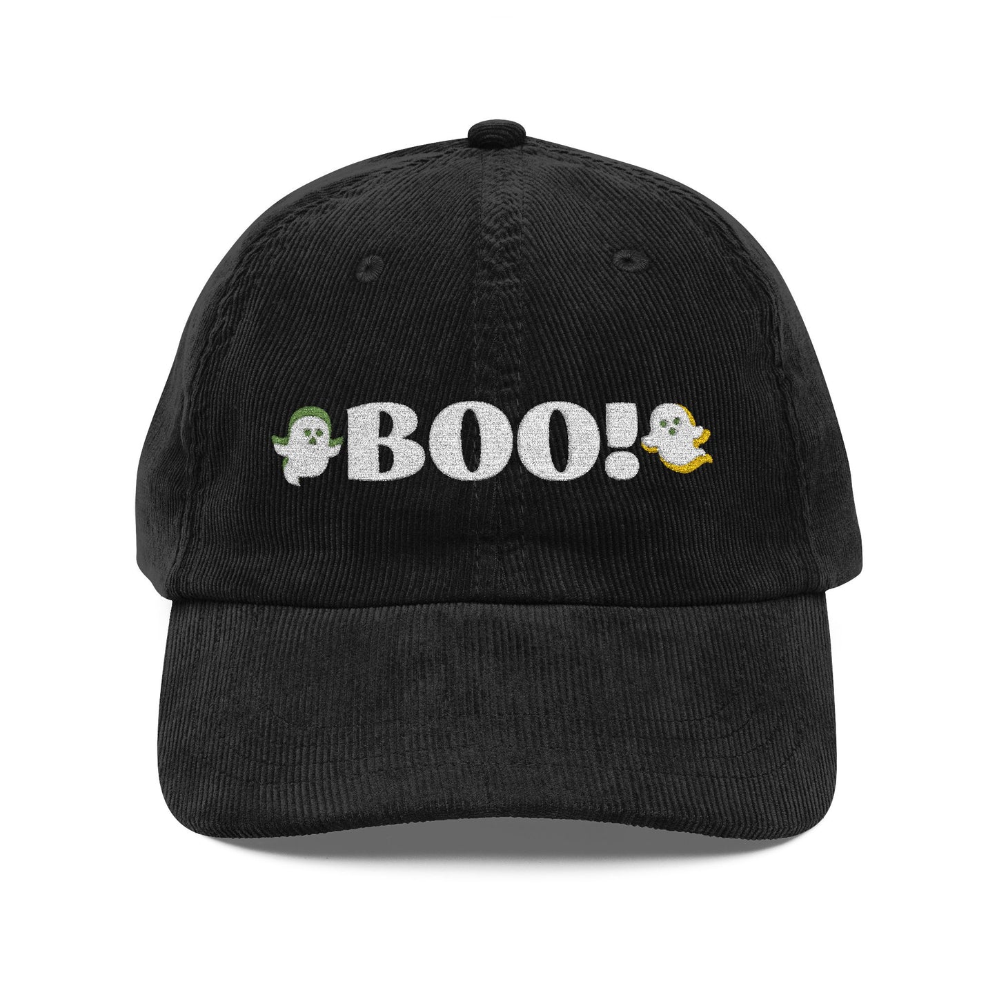 The Spooky Edit3 - Boo! Embroidered Corduroy Cap (multiple colors)