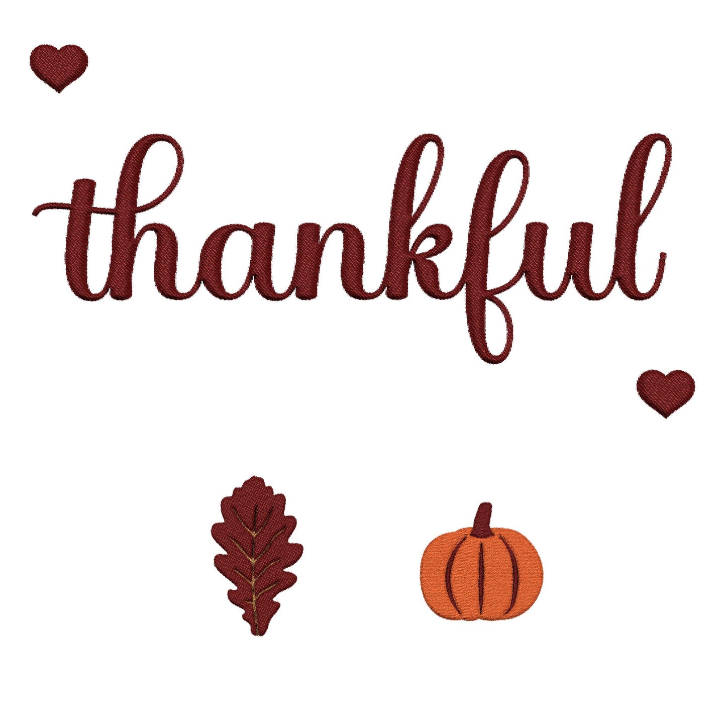 The Thankful Edit1 | Maroon Embroidered Thankful Hoodie, maroon hearts (multiple colors)