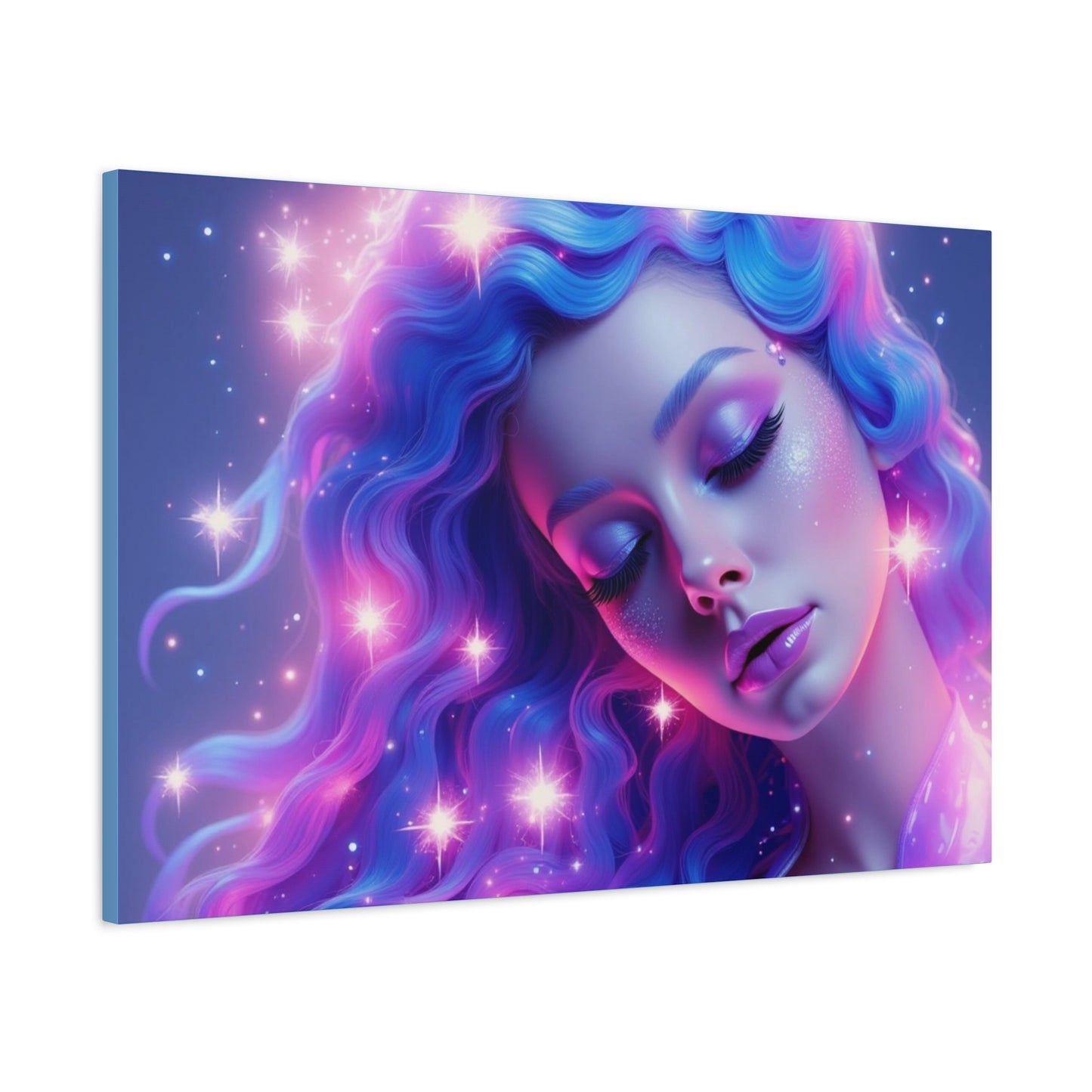 Winter Fantasy1 | Dreamy Neon Muse Matte Canvas Print