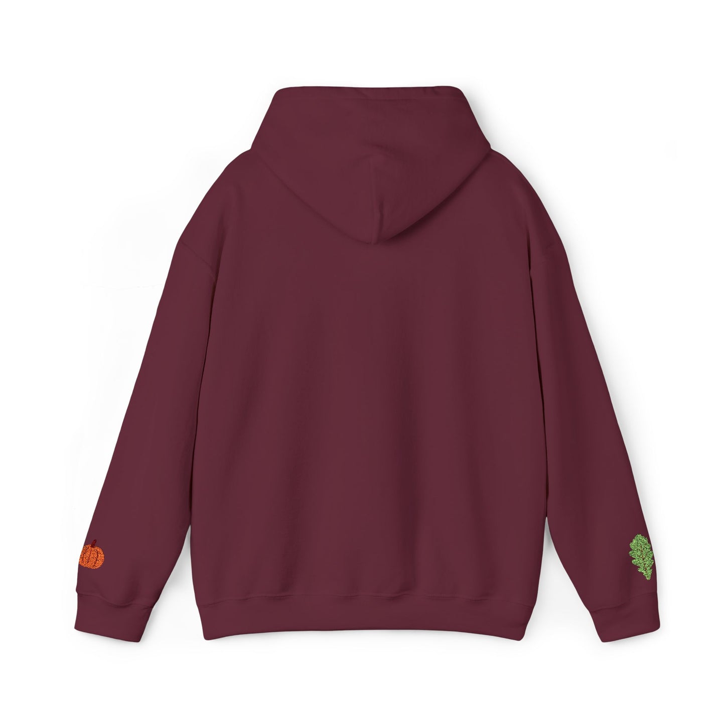 The Thankful Edit1 |Light Green Embroidered Thankful Hoodie, red hearts (multiple colors)