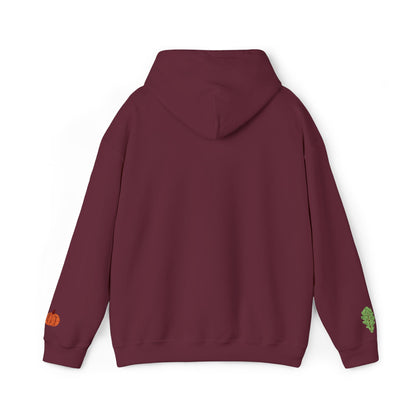 The Thankful Edit1 |Light Green Embroidered Thankful Hoodie, red hearts (multiple colors)