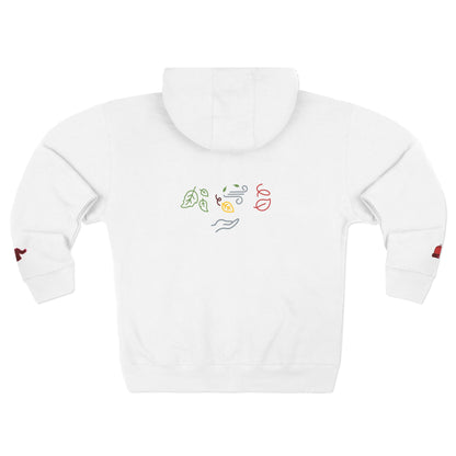 Harvest Haze 5 | 'Sweater Weather' Graphic Icon Zip Hoodie — Cozy Fall Hoodie with Autumn Icons