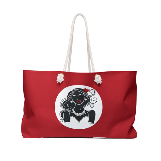 Pearls & Curls1 | Red - Ruby Lips Weekender Bag