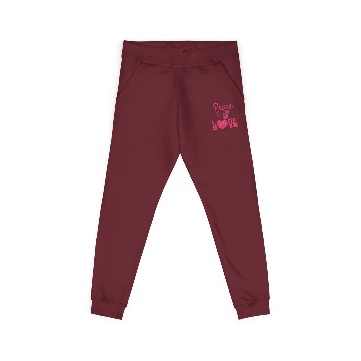 The Cozy Edit2 | "Peace & Love" Fleece Lounge Joggers, PINK Palette (multiple colors)