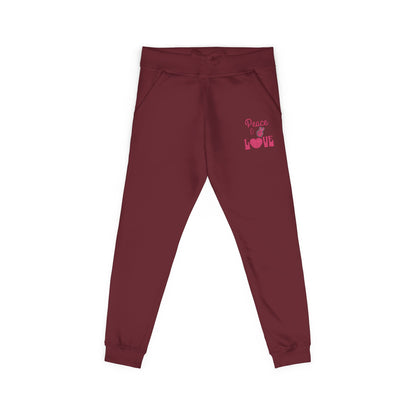The Cozy Edit2 | "Peace & Love" Fleece Lounge Joggers, PINK Palette (multiple colors)