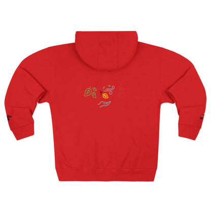 Harvest Haze 5 | 'Sweater Weather' Graphic Icon Zip Hoodie — Cozy Fall Hoodie with Autumn Icons